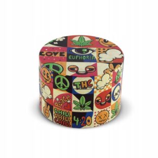 Grinder metalowy młynek do CBD Euphoria Groovy 4-częściowy duży 63 mm