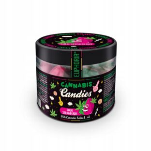 Cukierki konopno - truskawkowe, Euphoria Sour Strawberry 140 g