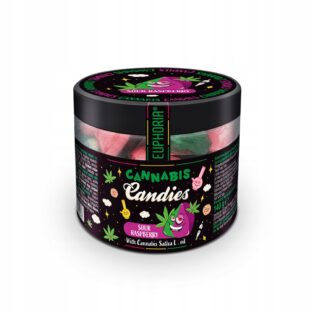 Cukierki konopne - malinowe, Euphoria Sour Raspberry, 140g