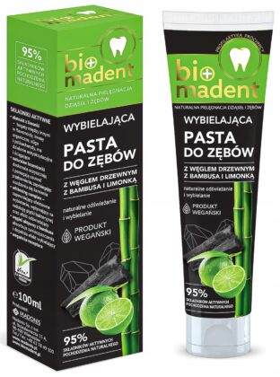 Wybielająca pasta do zębów z węglem drzewnym i limonką Bio Madent